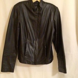 Alfani black medium leather jacket